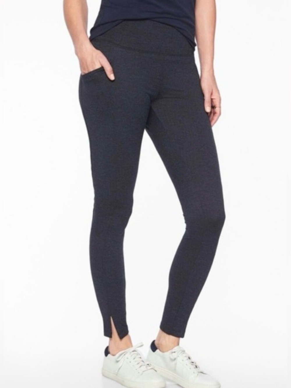 ATHLETA Blue Mercer Herringbone Tight High Rise Active Casual Legging Size Small